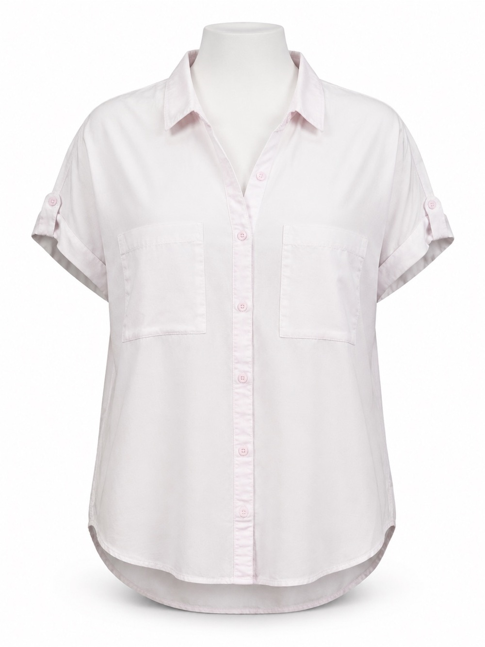 cloth & stone Light Pink Short-Sleeve Button-Front Shirt